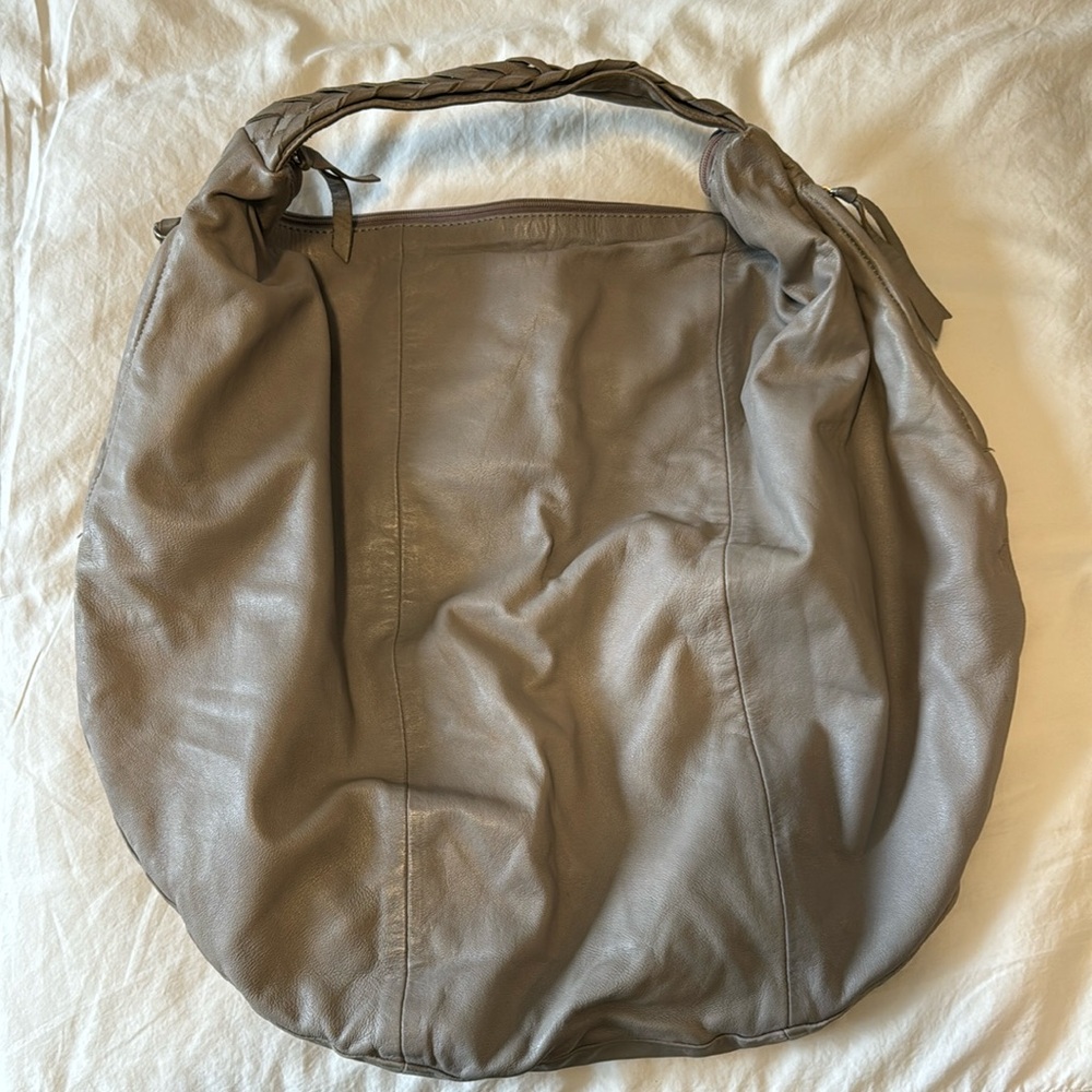 Danier Grey Leather Hobo Bag